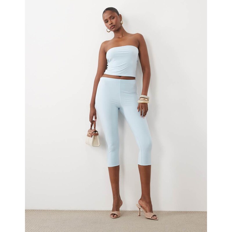Missyempire double sculpted slinky capri trouser co-ord in baby
