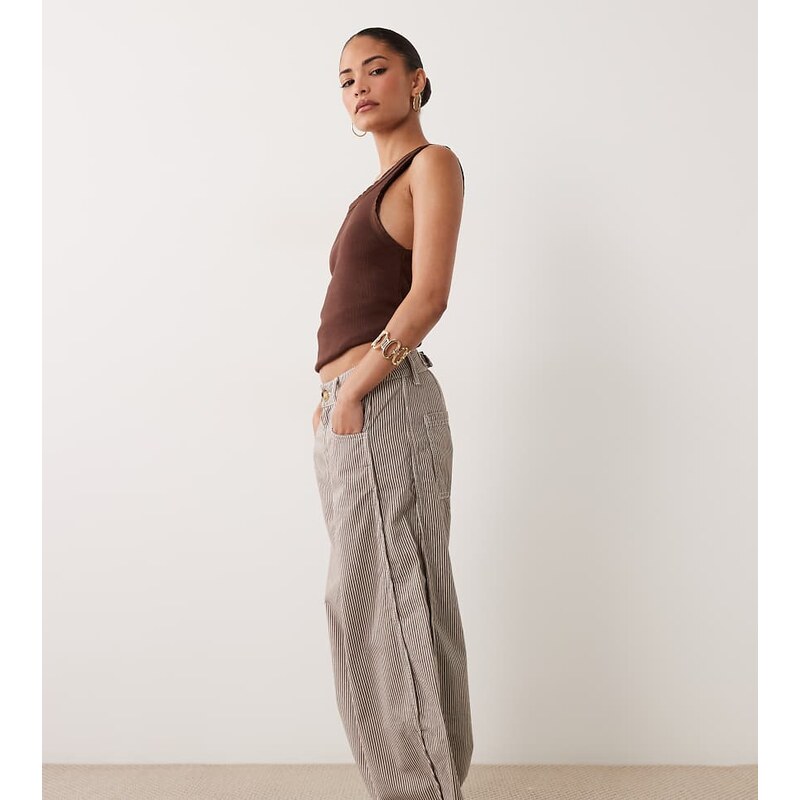 ASOS Petite ASOS DESIGN petite horseshoe trousers with tab waist