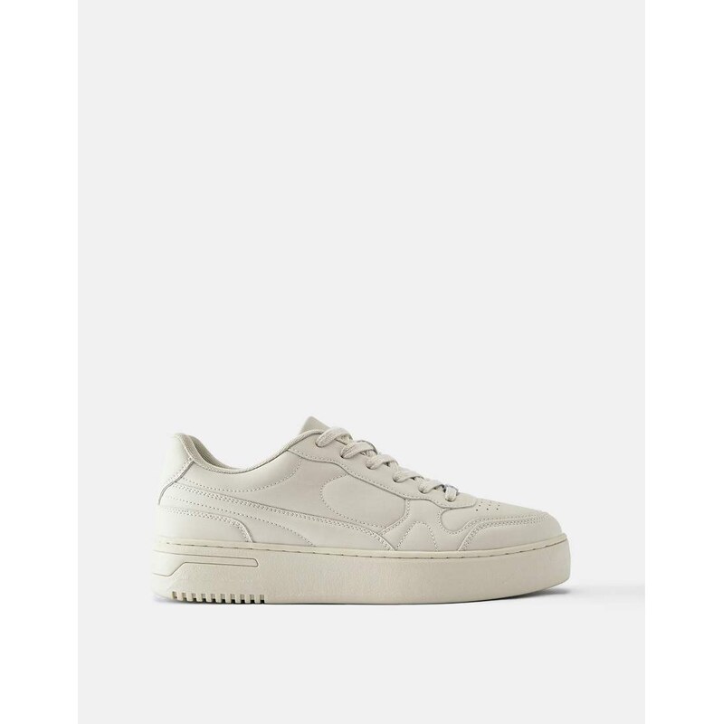 Pull&Bear Chunky trainers in ecru-Neutral