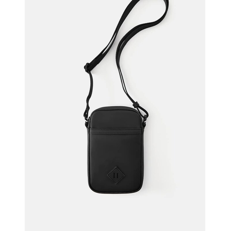 Pull&Bear Rubberised crossbody bag in black