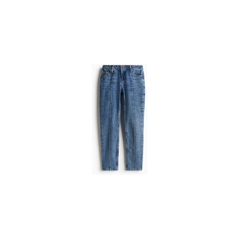 H&M - Slim Straight Low Ankle Jeans - Světlý Denim Blue