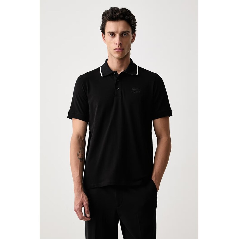 Karl Lagerfeld polo pánské s bavlnou