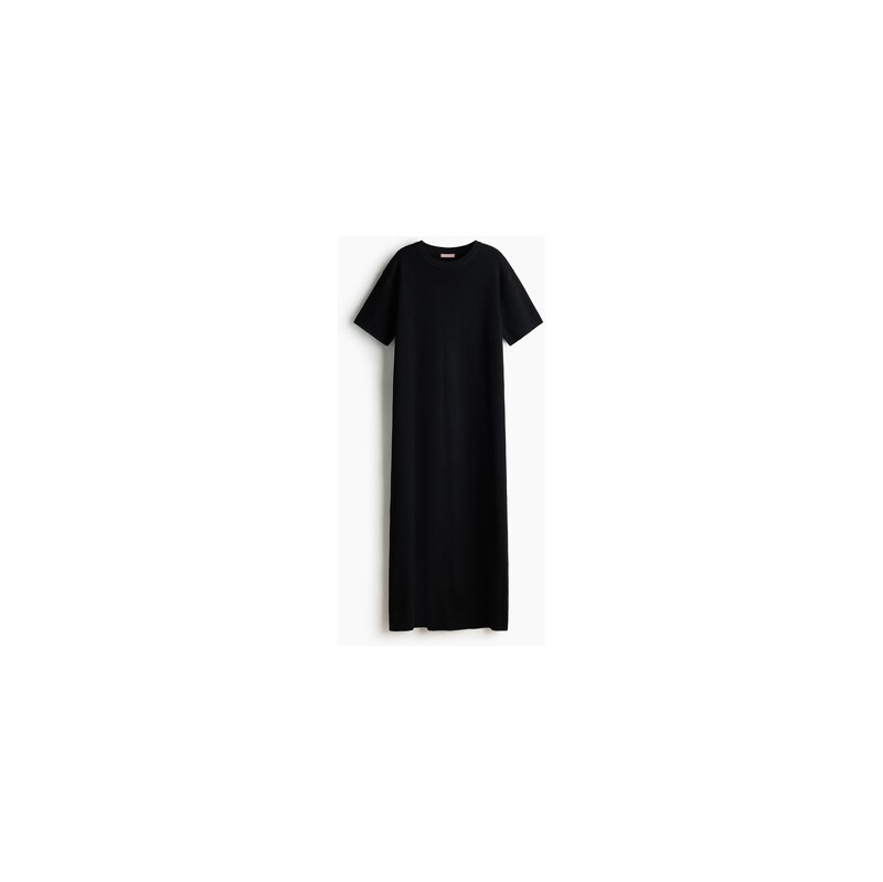 H&M - Fine-knit T-shirt dress - Černá