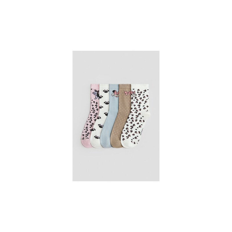 H&M - Ponožkys motivem 5 párů - Light Blue/Minnie Mouse