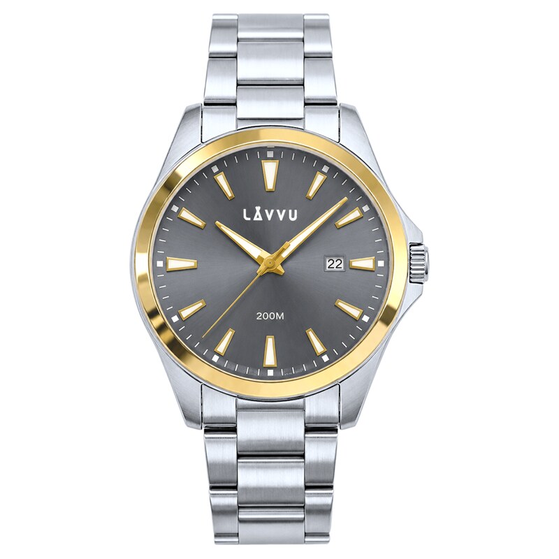LAVVU 20 ATM Pánské hodinky ISBRYDER Gold-grey LWM0335