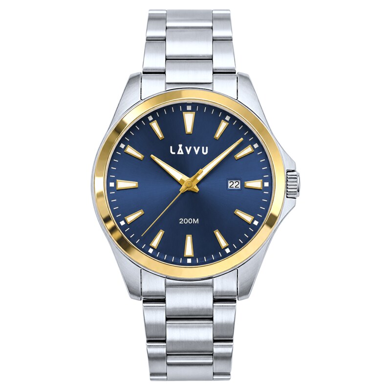 LAVVU 20 ATM Pánské hodinky ISBRYDER Gold-blue LWM0333
