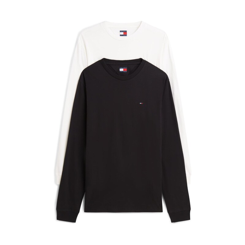 Tommy Jeans Tričko Tommy Flag Slim Long Sleeve T marine modrá /
