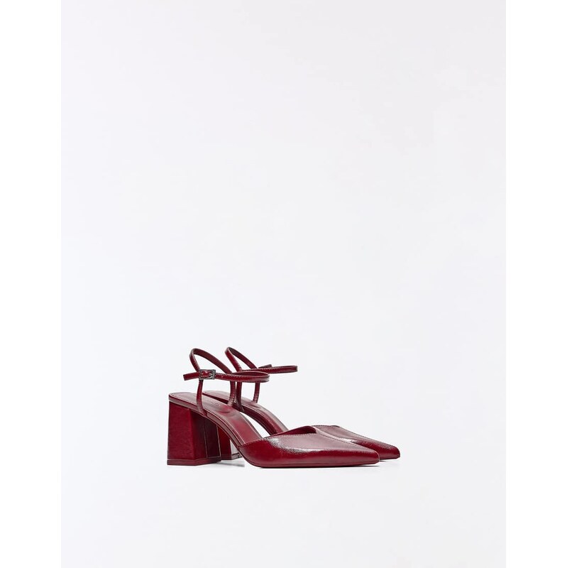 Bershka Block heel shoes in red