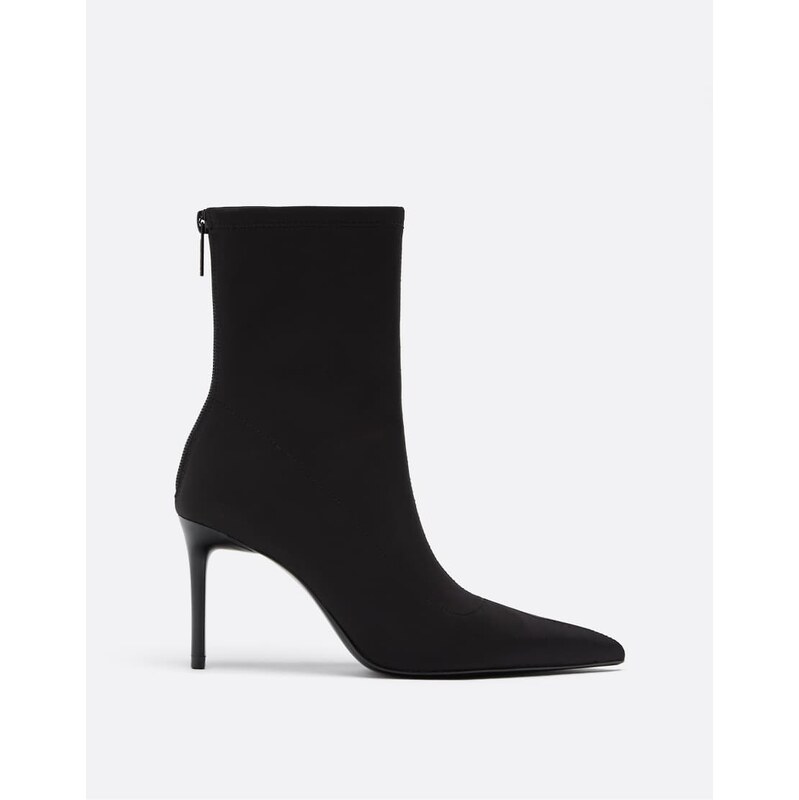 Stradivarius Stiletto heel ankle boots in black