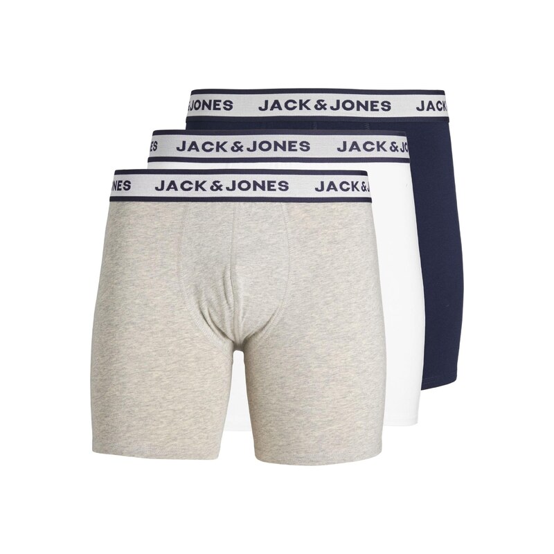 Jack & Jones Plus Boxerky JACSolid námořnická modř / šedý melír