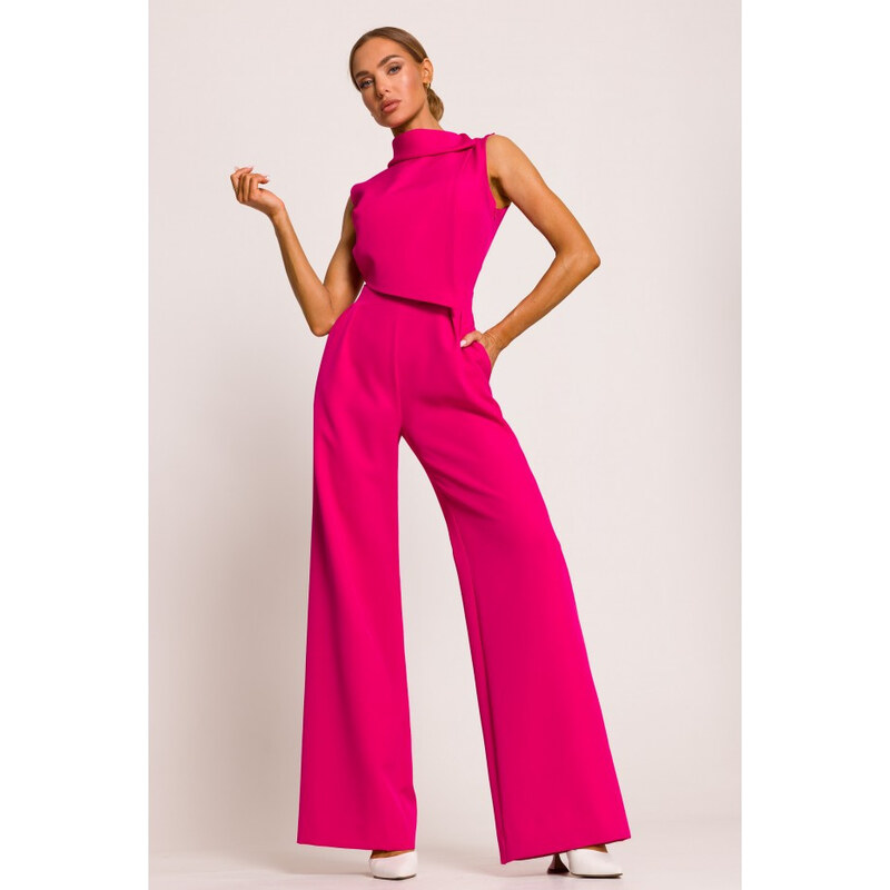 Kombinéza bez rukávů s dílem – fuchsiová model 22313054 - Moe