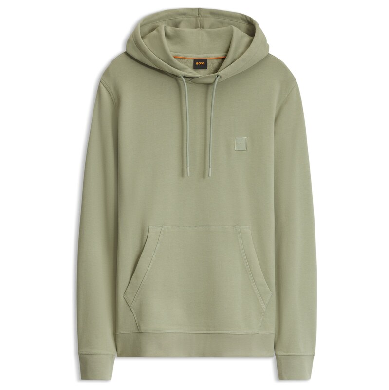 BOSS Cotton-terry hoodie with logo patch