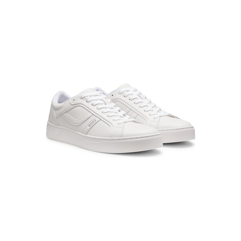 BOSS Logo-trimmed trainers in faux nappa leather