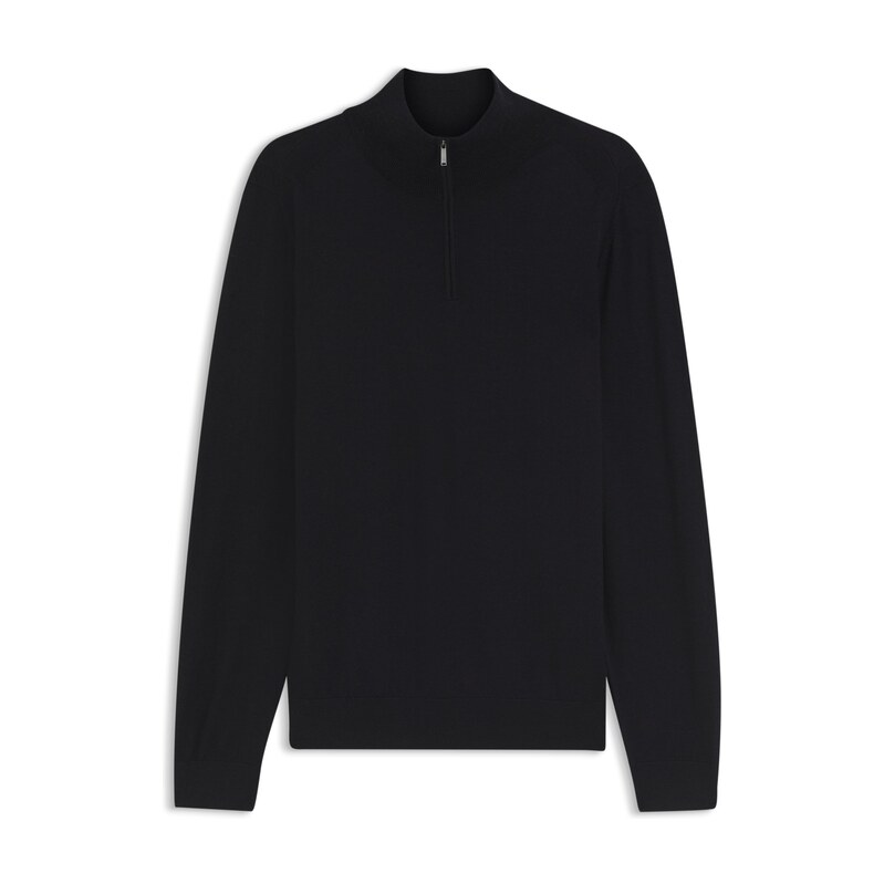 BOSS Zip-neck sweater in wool, silk and cashmere