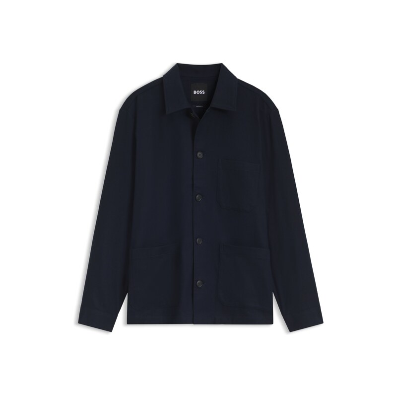 BOSS Relaxed-fit shirt in solid heavy flannel