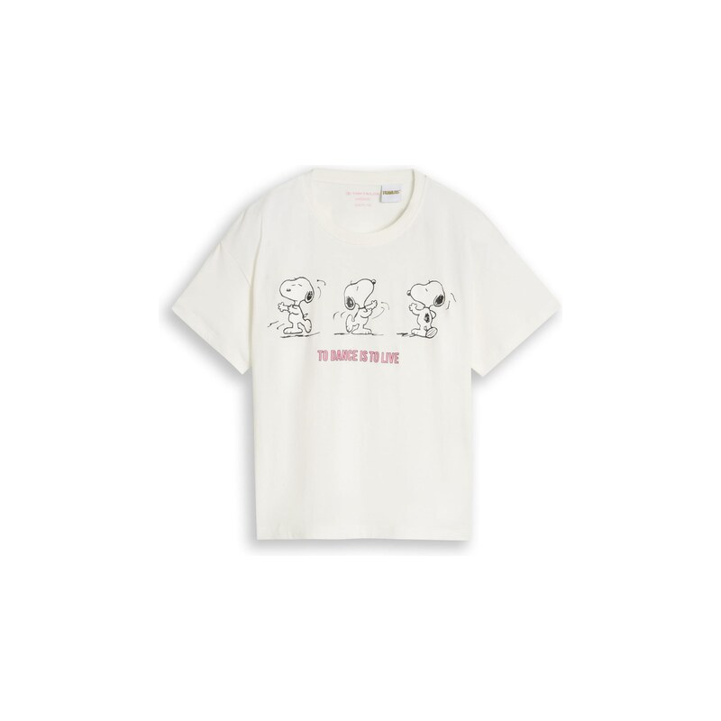 TOM TAILOR Tričko Peanuts pink / černá / bílá