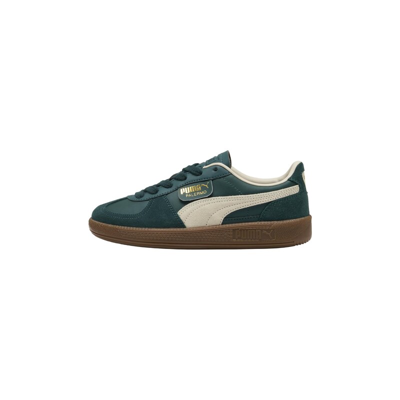 PUMA Tenisky Palermo světle béžová / zlatá / tmavě zelená