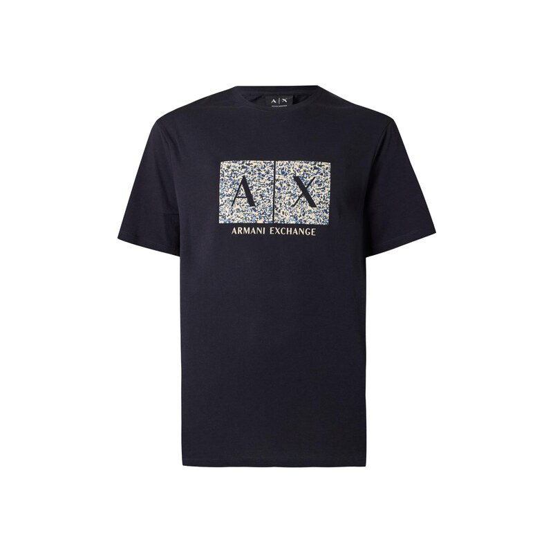 ARMANI EXCHANGE Tričko krémová / modrá / námořnická modř