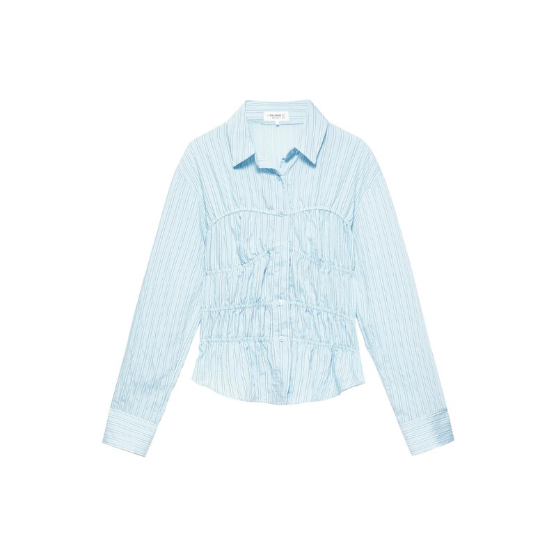 Pull&Bear Halenka světlemodrá / bílá