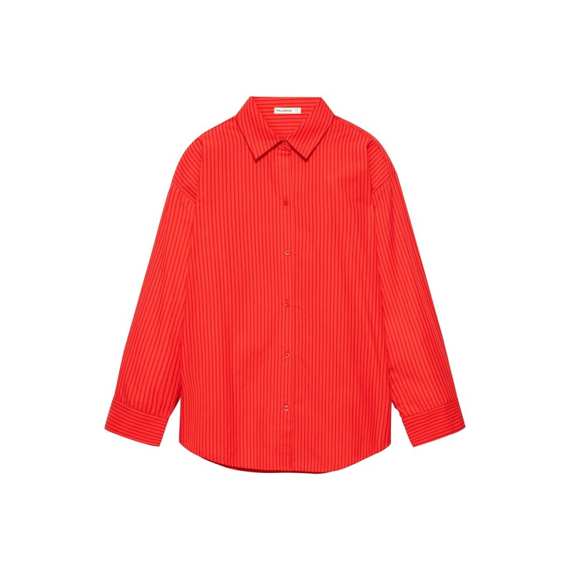 Pull&Bear Halenka červená / tmavě červená