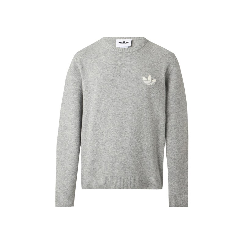 ADIDAS ORIGINALS Svetr Trefoil Essentials šedý melír