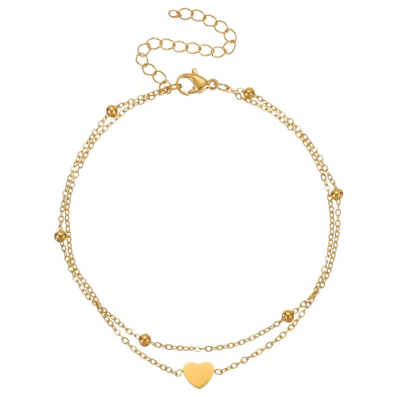 Alster Herz Šperky na nohu Gold Heart zlatá