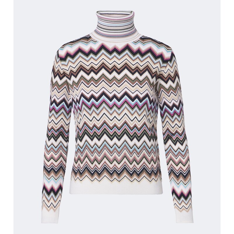 Dámské roláky Missoni Zigzag turtleneck sweater v barevném provedení