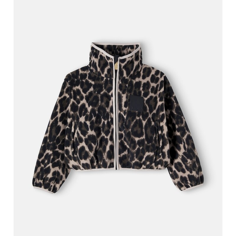 Molo Uliana leopard-print fleece jacket