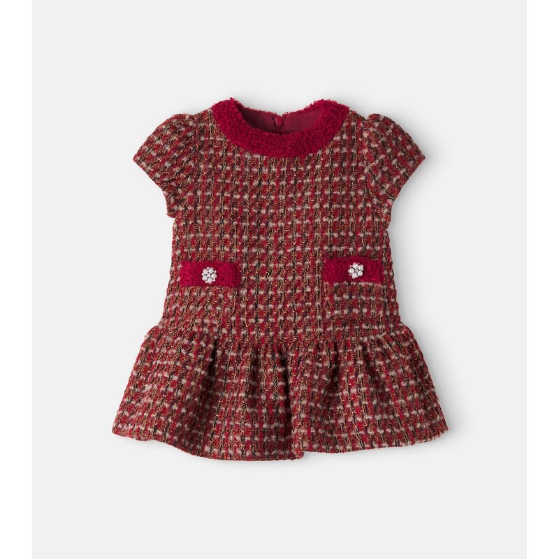 Patachou Baby embellished cotton-blend bouclé dress