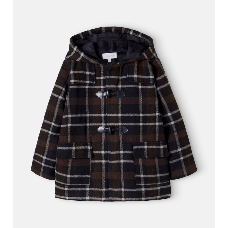 Patachou Checked hooded coat