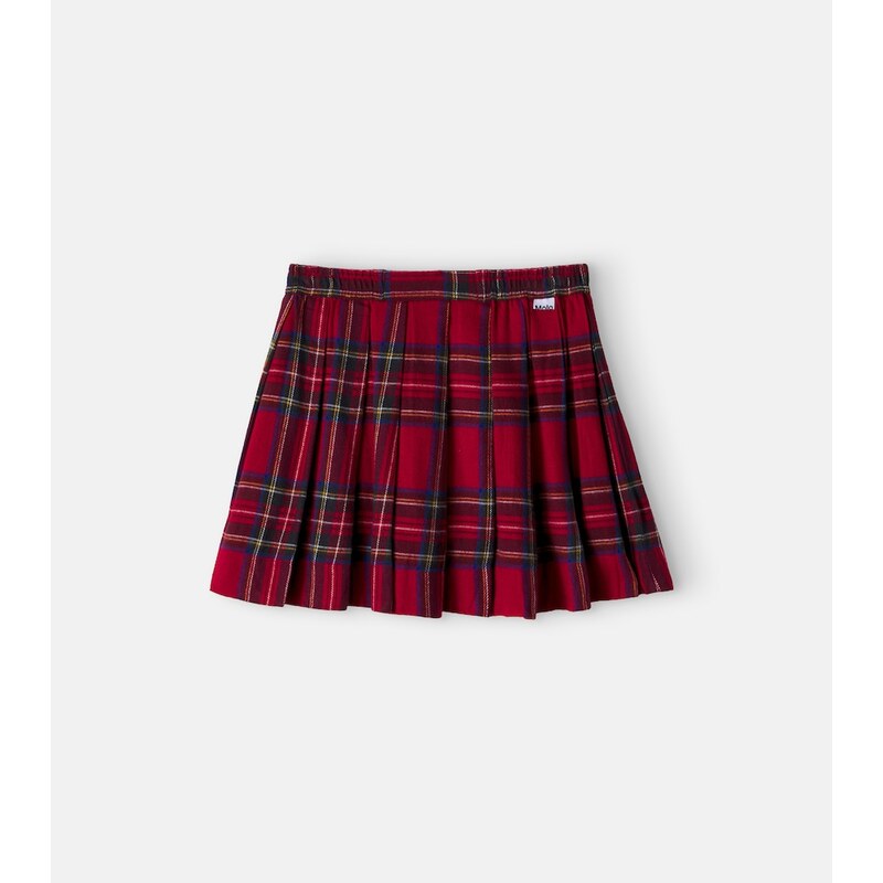 Molo Breeta pleated checked skirt