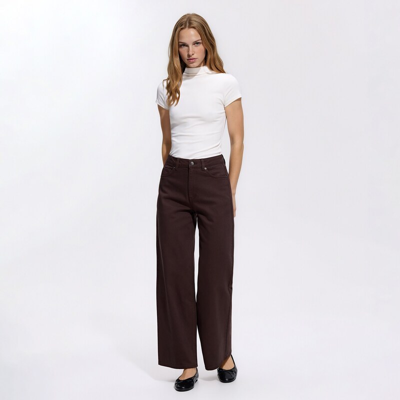 Reserved - Džíny wide leg comfort - dark grey jeans