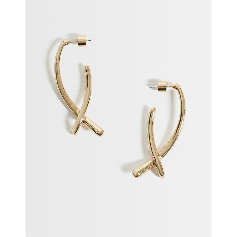 Mango statement drop earring in gold