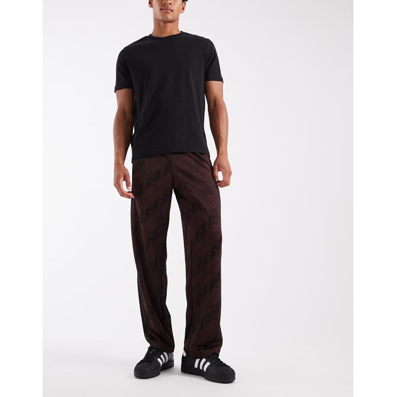 adidas Originals firebird track pants in brown monogram