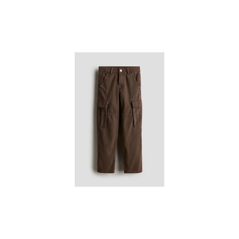 H&M - Kalhoty cargo - Hnědá