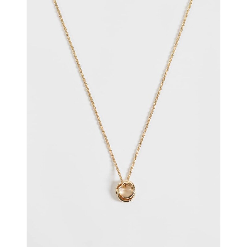 ASOS DESIGN chain necklace with knot detail pendant in gold tone