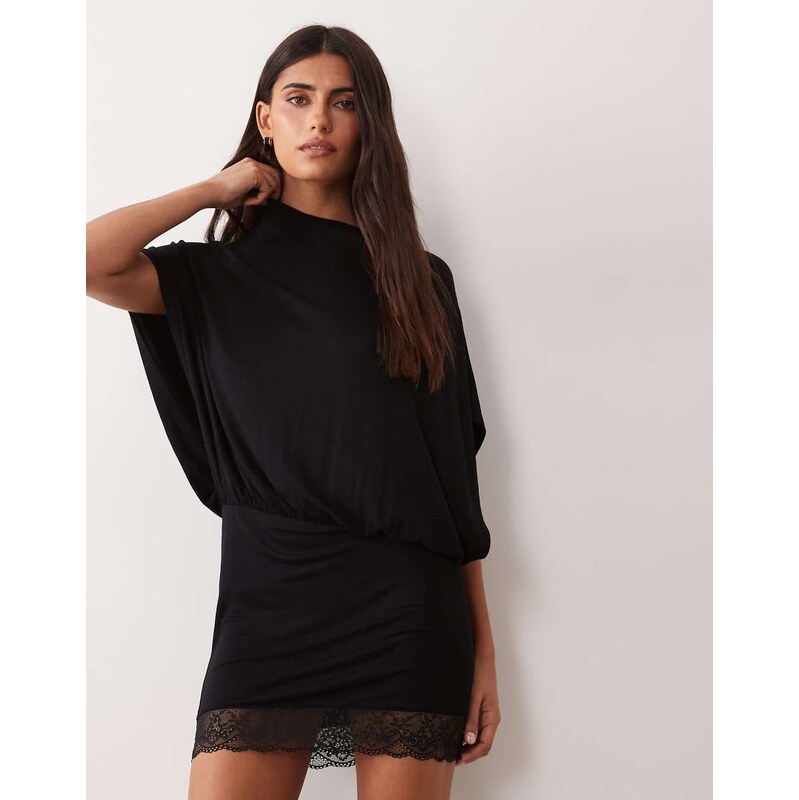 ASOS DESIGN cape style mini dress in black