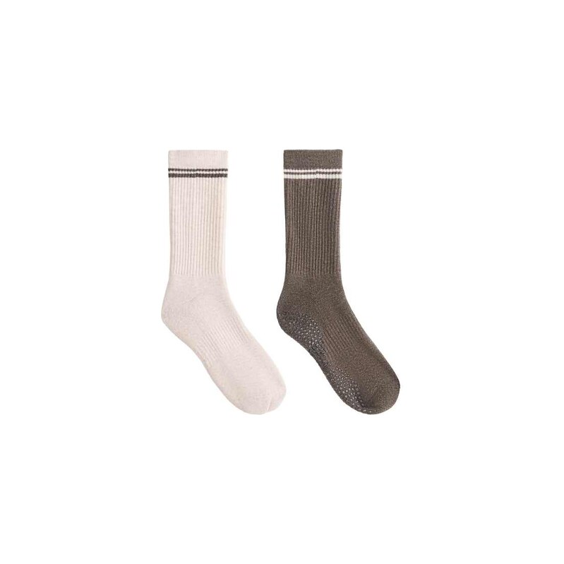 OYSHO 2 pairs of cushioned cotton-blend quarter yoga and pilates