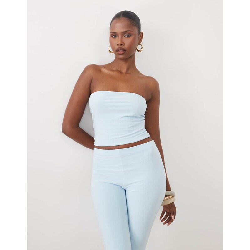 Missyempire double sculpted slinky bandeau top co-ord in baby