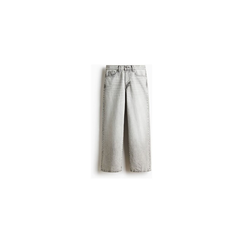H&M - Relaxed Jeans - Světle Šedý Denim