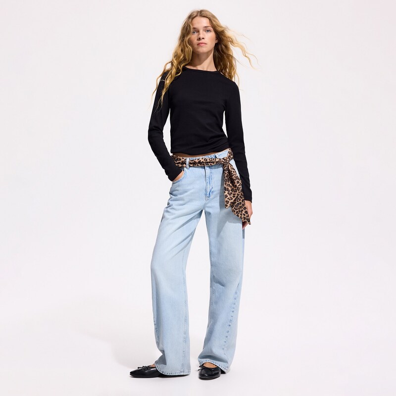 Reserved - LADIES` JEANS TROUSERS & SCARF - modrá