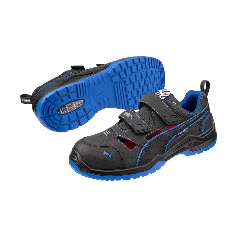 PUMA Neodyme Blue Low S1P ESD SRC - Bezpečnostní sandály - černo