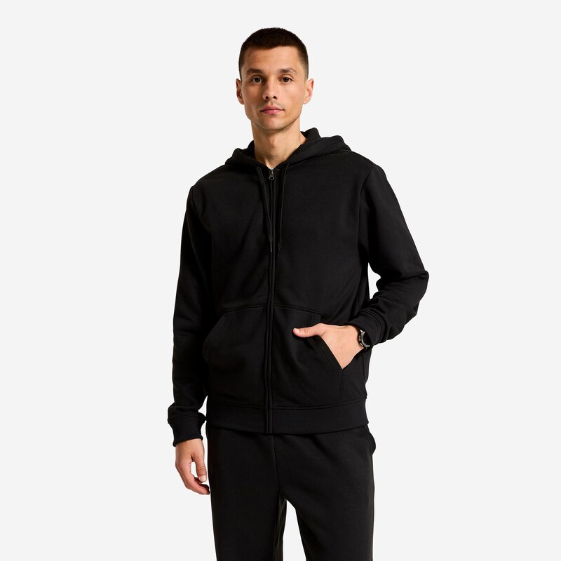 DOMYOS Pánská hřejivá sportovní mikina na zip s kapucí