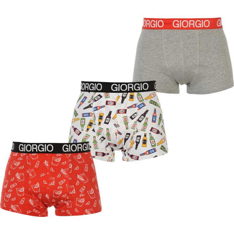 Boxerky Giorgio 3 Pack Beer Red/Grey/White