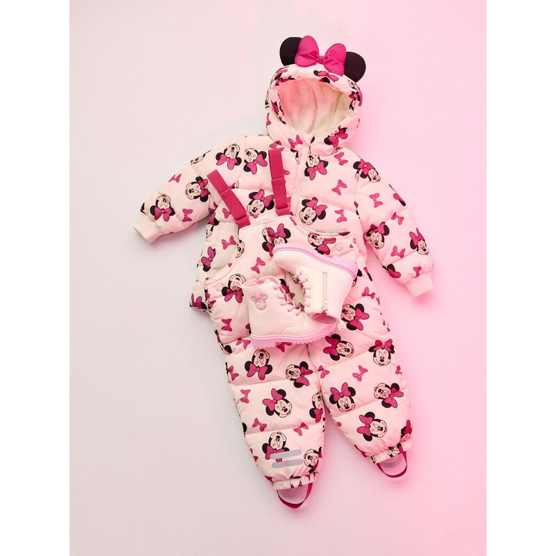 Sinsay - Prošívaná puffer bunda s kapucí Minnie Mouse - krémová