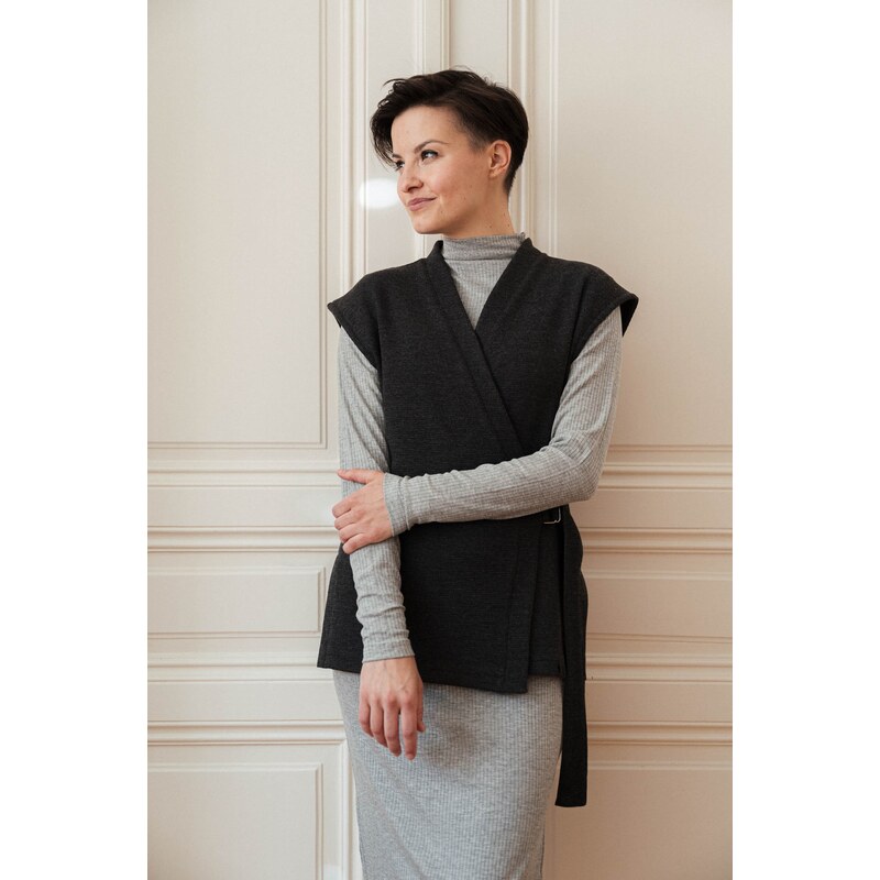 youngprimitive - mikiny a svetry Tara - dark grey melange