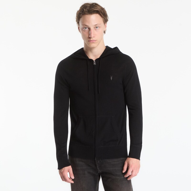 Svetr AllSaints Mode Merino Zip Hoody Black M
