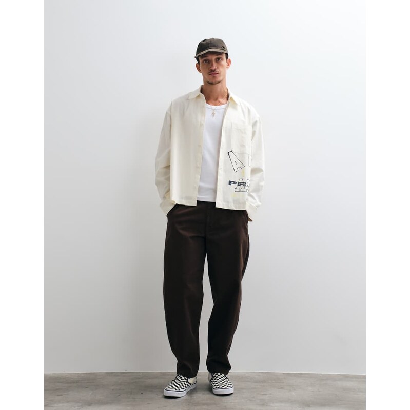 ASOS DESIGN relaxed barrel trouser in brown