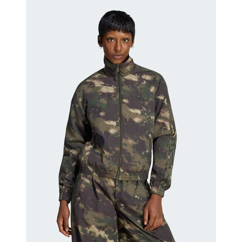 adidas Originals Camouflage loose track top in night cargo /