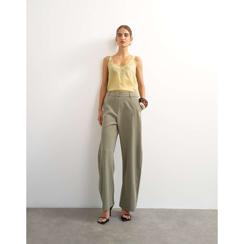 Topshop tailored horseshoe trouser in sage-Neutral